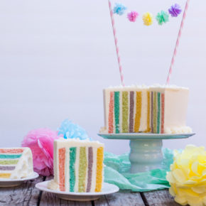 Receta paso a paso de Pastel Arcoiris Vertical