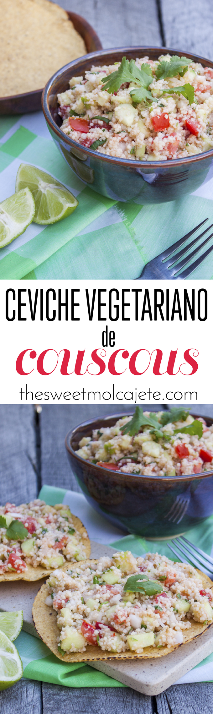 Este Ceviche de Couscous (o cuscús) es un perfecto platillo de verano, fresco y delicioso, que dejará encantado a cualquier paladar vegetariano y carnívoro por igual.